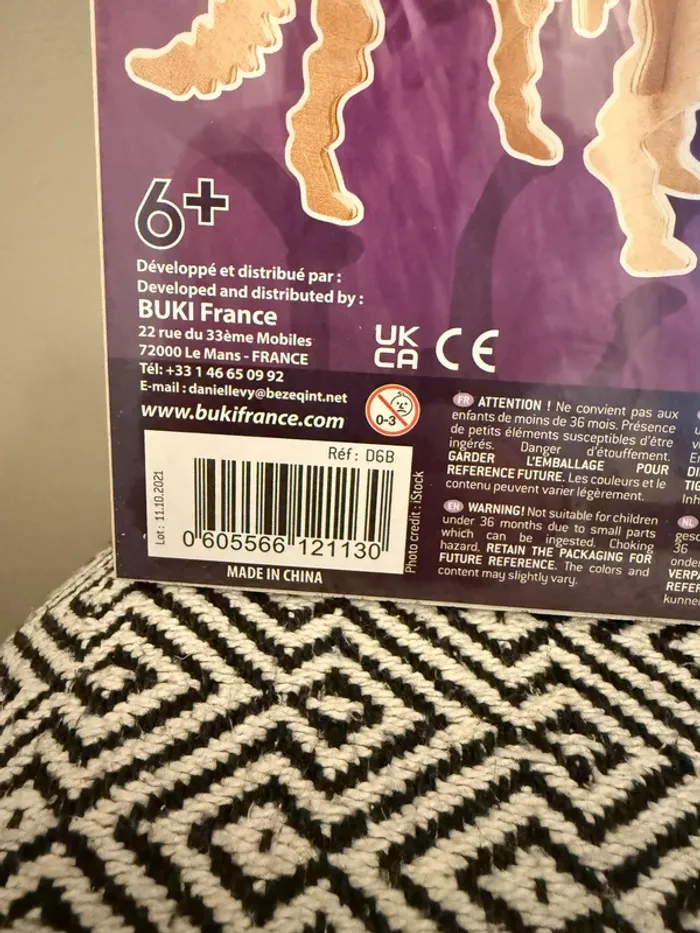 Buki - Lot de deux puzzles Dinosaures en bois 3 D à assembler - 6 ans et + - photo numéro 3