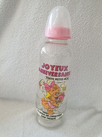 Biberon en verre humoristique neuf