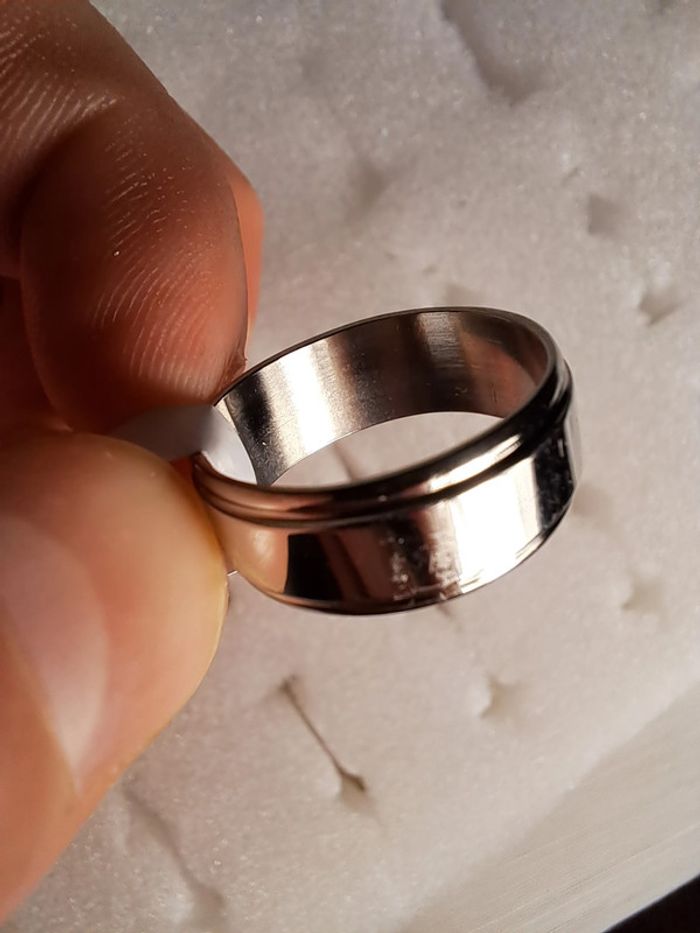 Bague acier inoxydable argentée