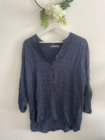 🌸Blouse manches longues bleu à motif taille M 🌸