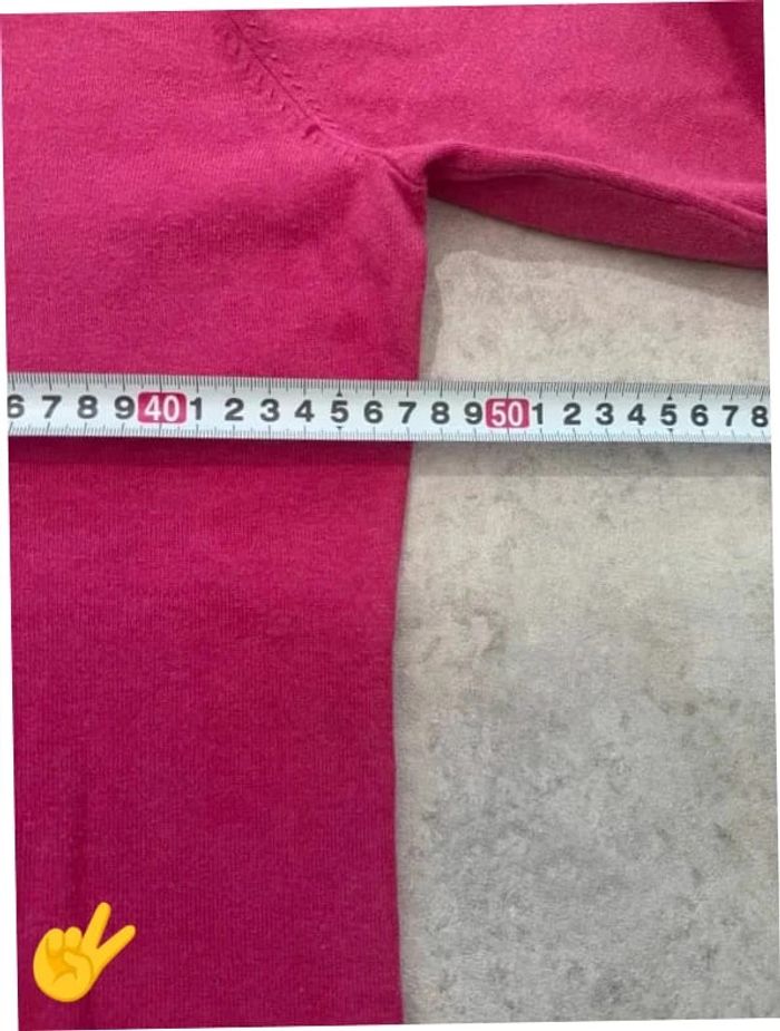 Pull Tommy Hilfiger Col V Taille L rose Femme Women PULL0186 - photo numéro 5
