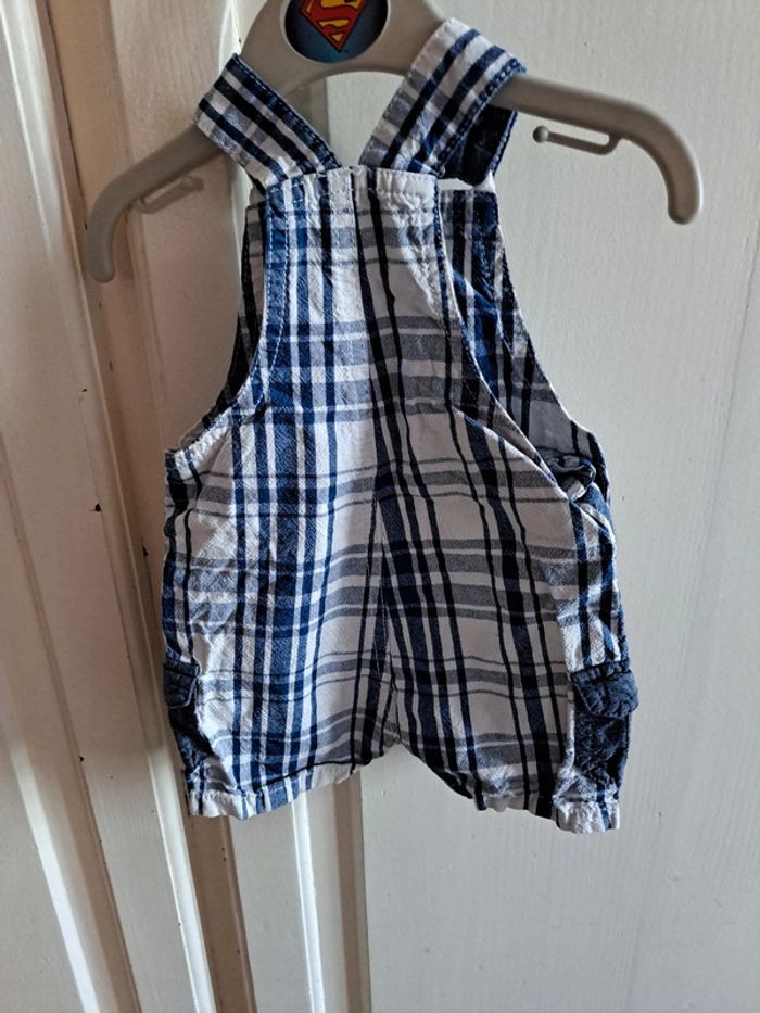 Salopette short bleu et blanc 3mois - photo numéro 2