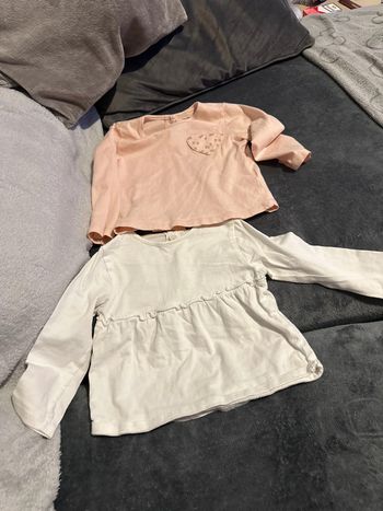 2 tee shirt manches longues fille 18 mois