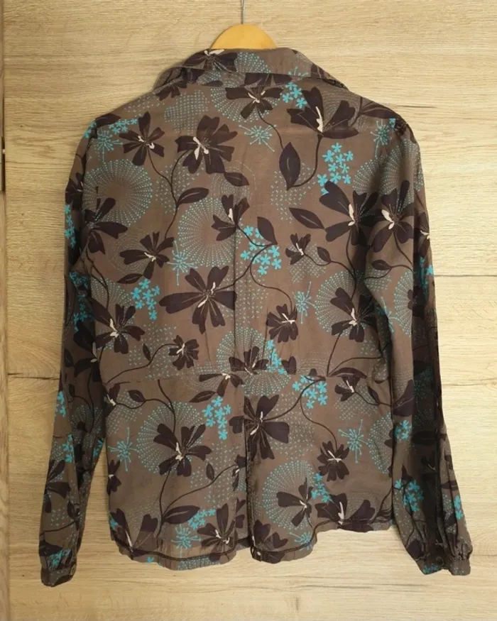 Chemise marron fleurie sandwich - photo numéro 3