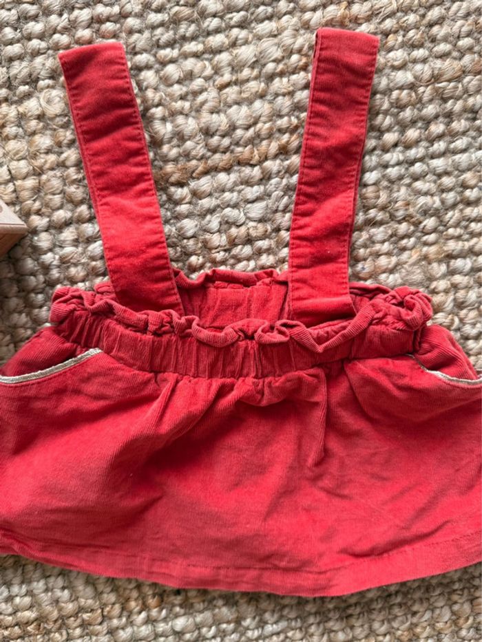 Jupe à bretelles velours côtelé TAO 3mois / 60cm - photo numéro 2