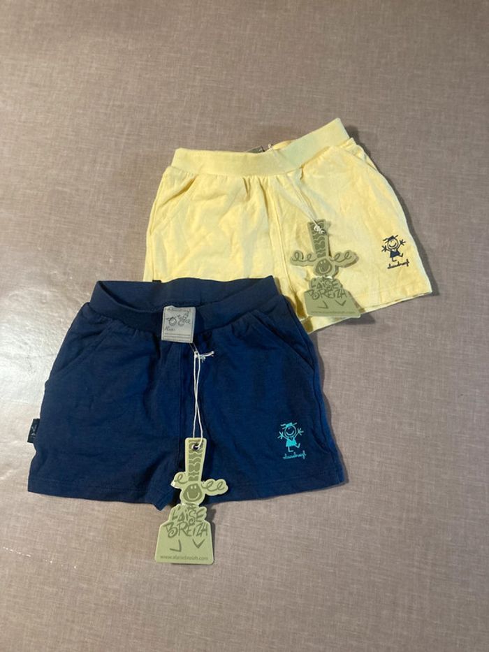 Lot de 2 shorts bébé A l’Aise Breizh – Taille 12 mois – Neufs avec étiquette