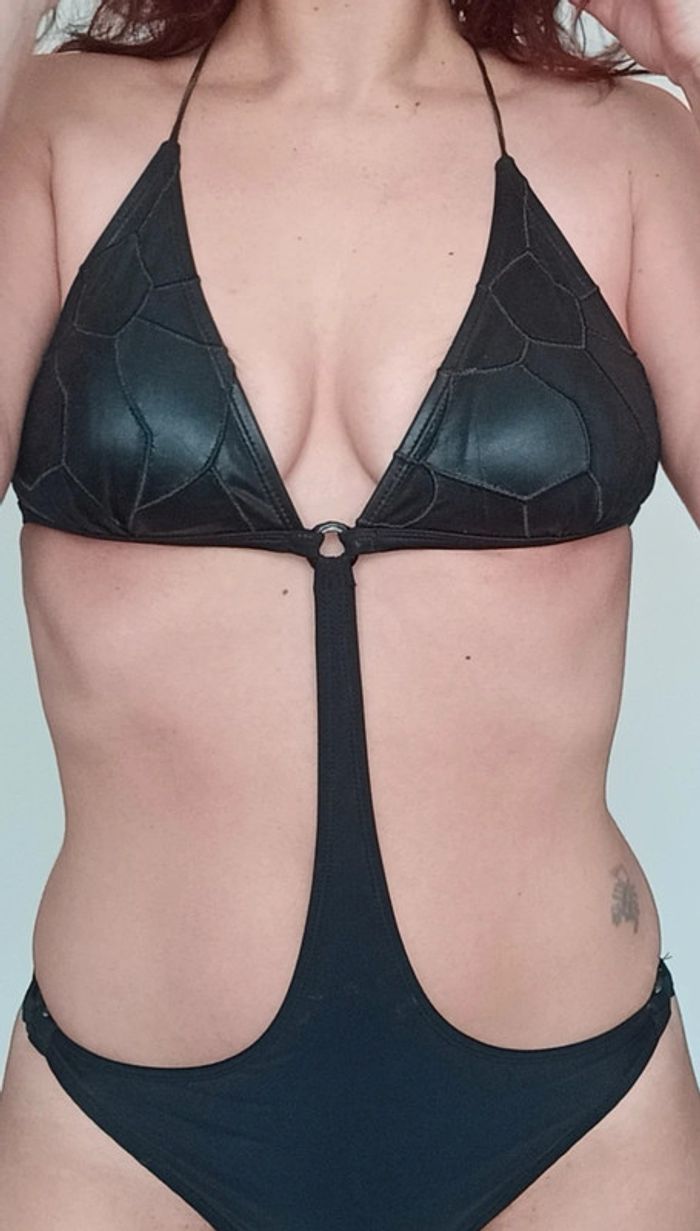 Maillot de bain trikini noir sexy taille 40 - photo numéro 3