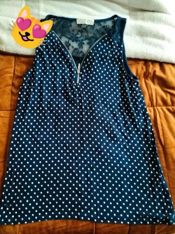 Blouse bleu point blanc cache cache 36
