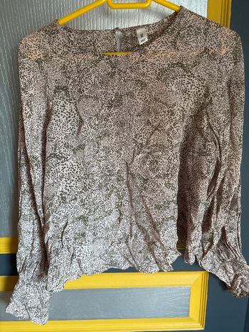 Blouse  imprimé gris  rose