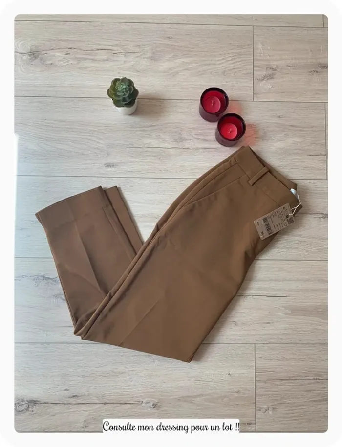 Pantalon marron ocre marque promod - photo numéro 3