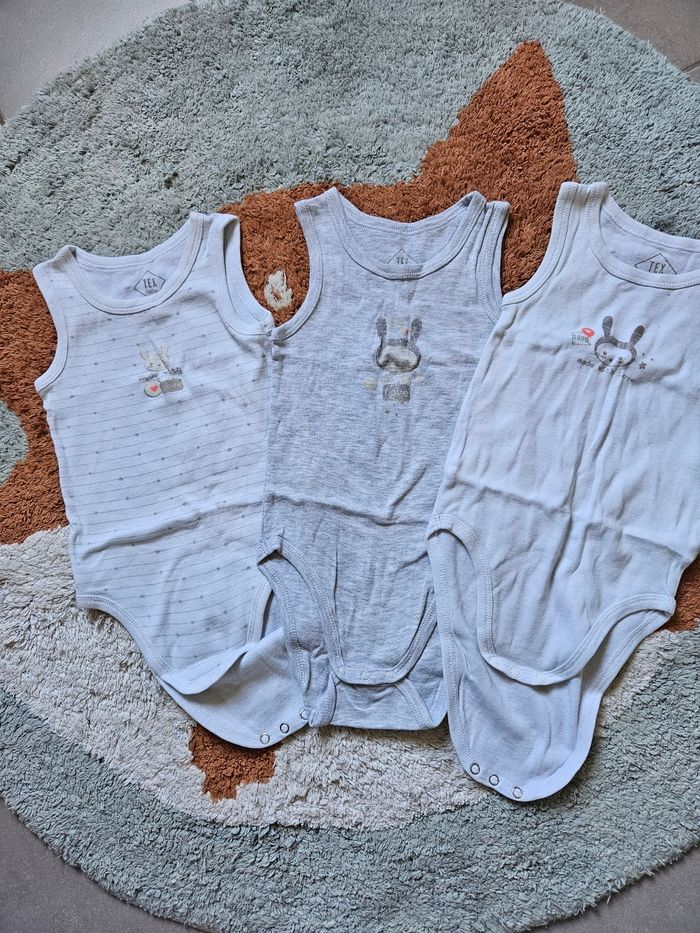 Lot de 3 bodies lapin - 18mois