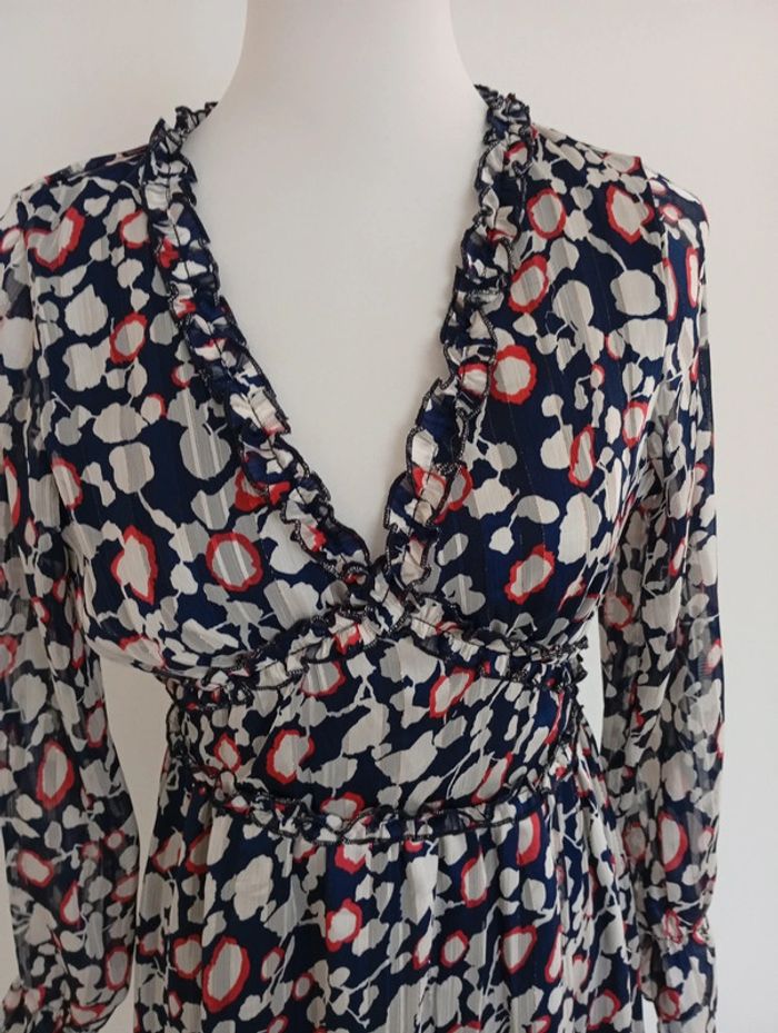 Lilie Rose - Robe fluide taille S | bleue manches transparentes - printemps été automne - photo numéro 6