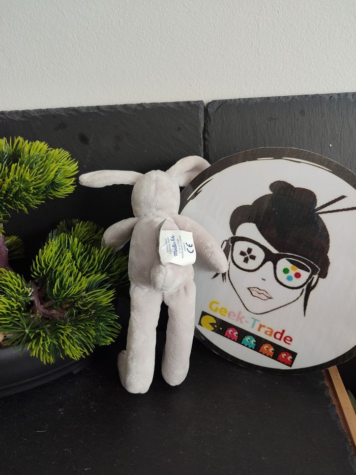 doudou petite peluche sylvain lapin moulin roty gris noir pantin DD000861 - photo numéro 2