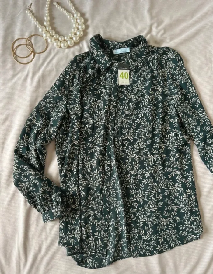 Chemisier fleurie primark vert tailleL neuf