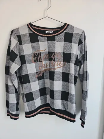 Pull a carreaux fille 14 ans