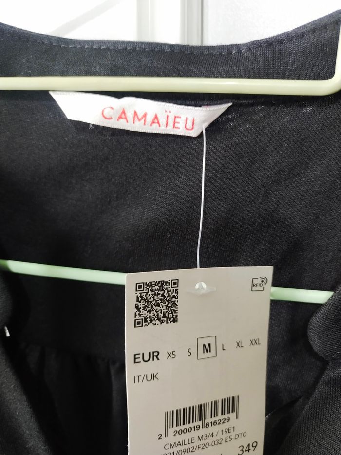 Blouse noir Camaïeu taille M soit 38/40 - photo numéro 3
