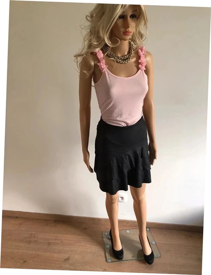 Jupe noire en suédine Cotton Brothers taille XS jamais portée - photo numéro 4