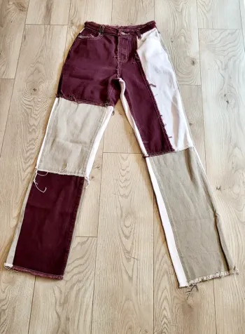 Pantalon patchwork multicolore Shein XS – Neuf sans étiquette