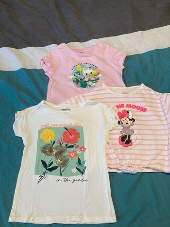 Lot 3 tee shirts fille