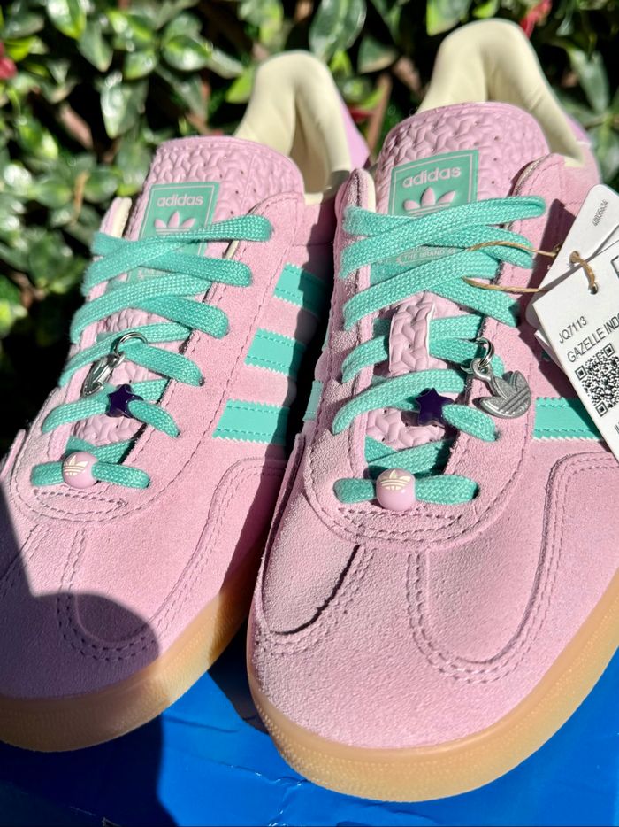 Adidas gazelle bliss lila / acid mint / off white - photo numéro 3
