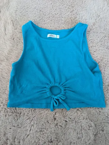 crop top bleu