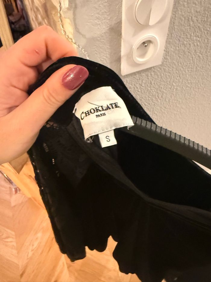 Haut velour noir manches longues - photo numéro 4