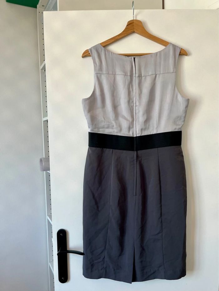Robe tailleur satinée grise H&M - photo numéro 3