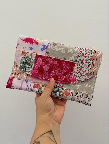 Pochette Patchwork rose
