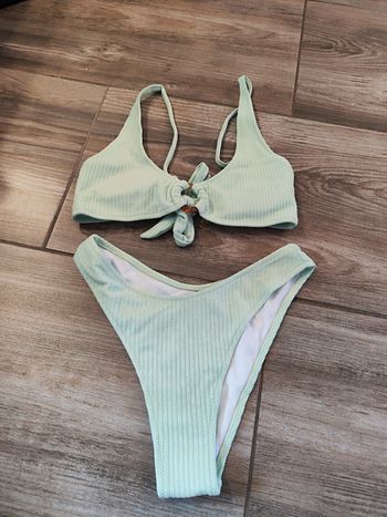 Maillot de bain deux pièces vert pale Zaful taille S