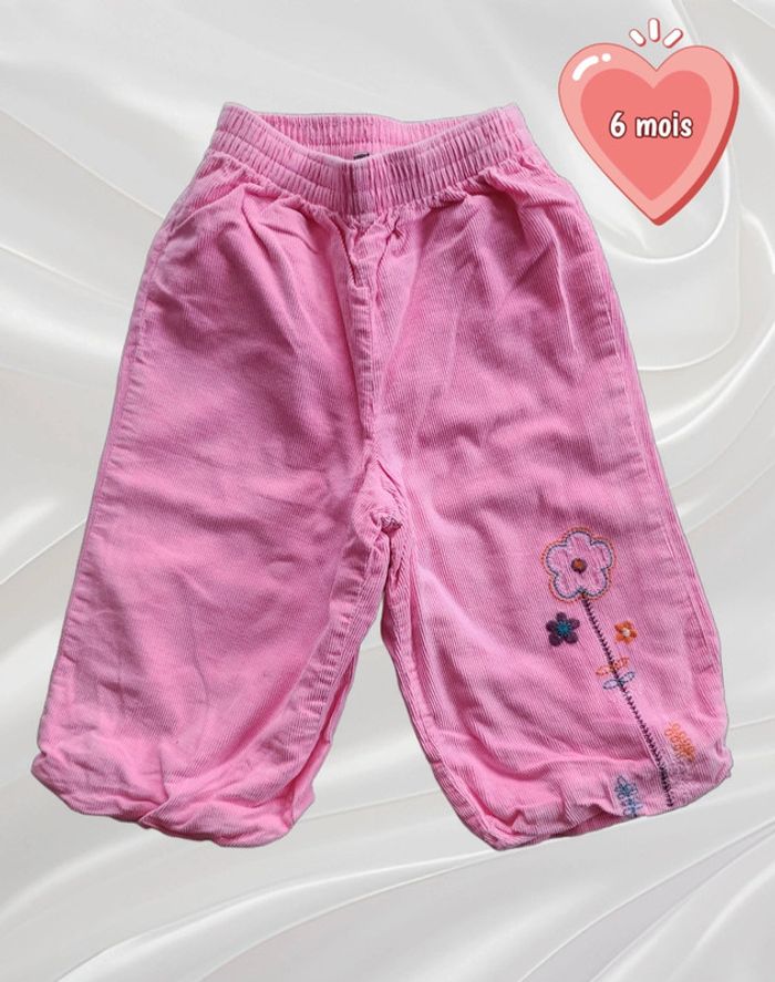 Pantalon rose fille 6 mois