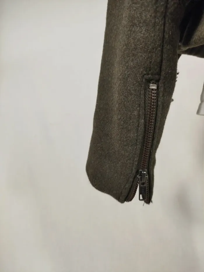 Veste en laine kaki chiné - American Vintage A258 - photo numéro 7