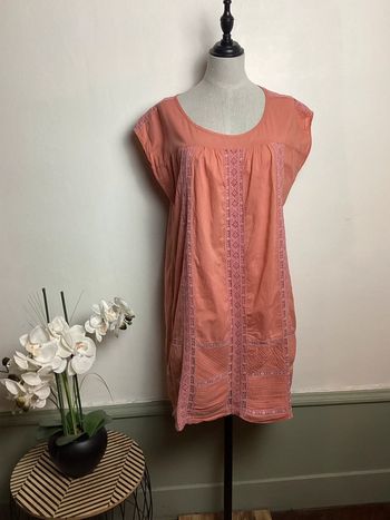 Blouse corail avec broderies Peace n’Love 38/40