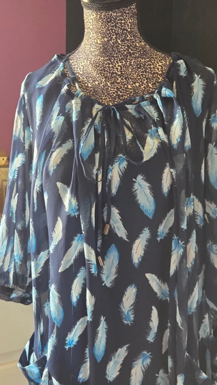 Robe bleu à Thème plume bleu de chez Véro Moda en Taille M/ 38 - photo numéro 9