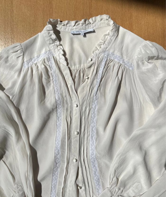 Blouse chemise en soie chic blanche gérard darel - photo numéro 7