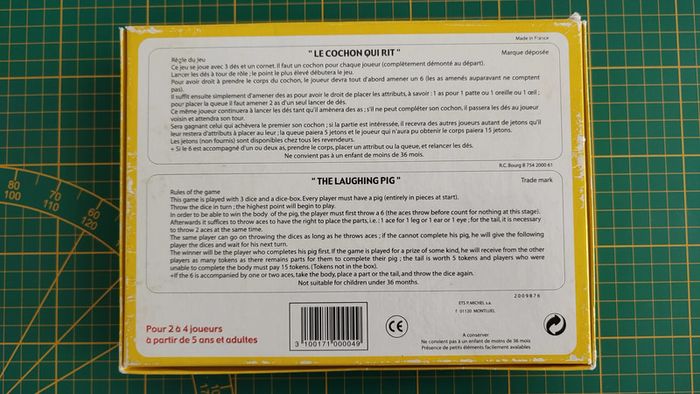 Boite vide pièce détachée jeu de société Le cochon qui rit #A70 - photo numéro 2
