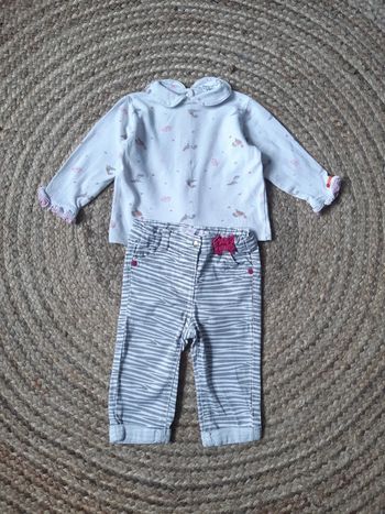 Tenue haut manches longues et pantalon 6 mois