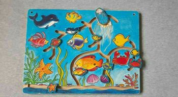 Puzzle circuit labyrinthe animaux de la mer en bois - Maxita