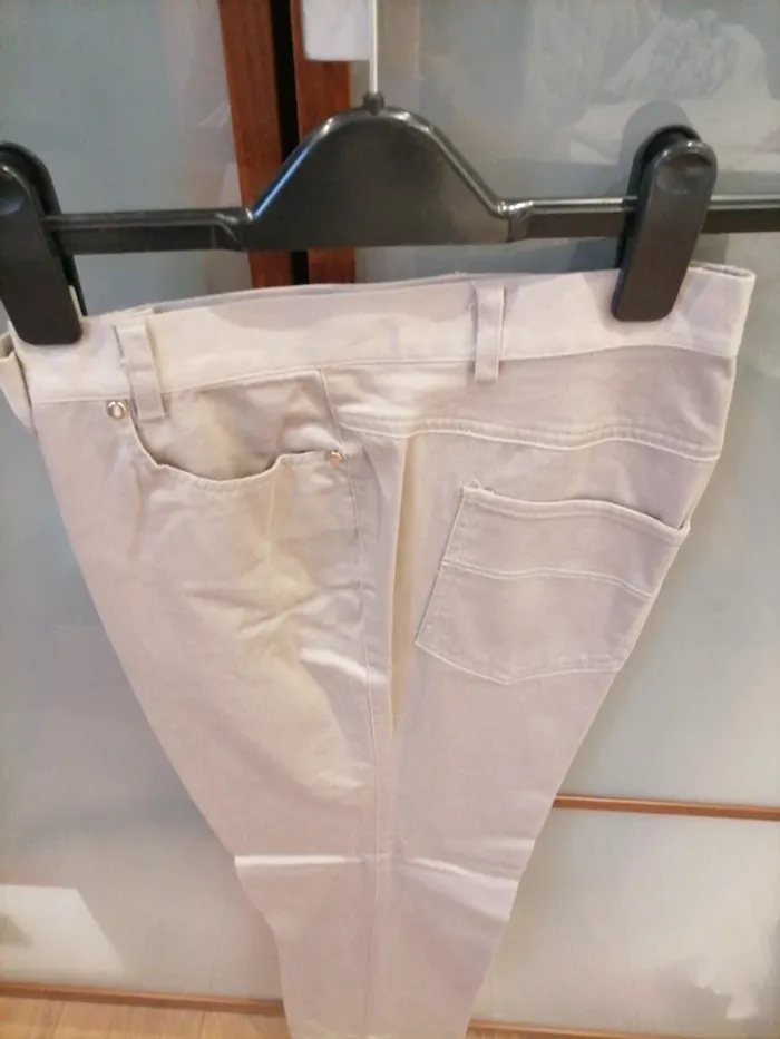 Pantalon coton beige