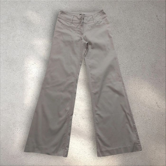 Pantalon jambes larges pattes d'éléphant beige taille 36 - photo numéro 2