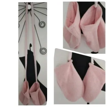 Moufles rose avec cordon Kiabi taille 4-5 ans