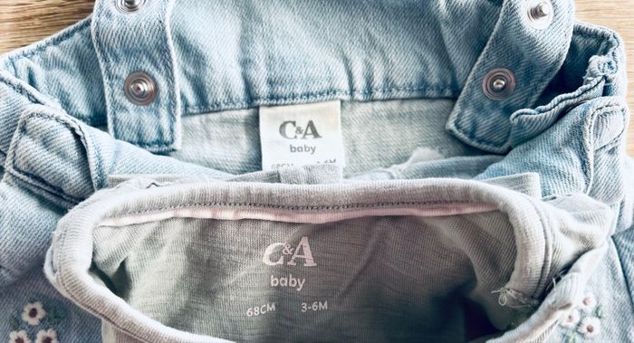 Ensemble neuf salopette short « C&A baby » T6 mois - photo numéro 4