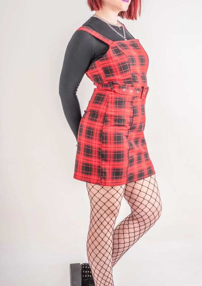 Robe chasuble pinafore motif tartan H&M 40 - photo numéro 3