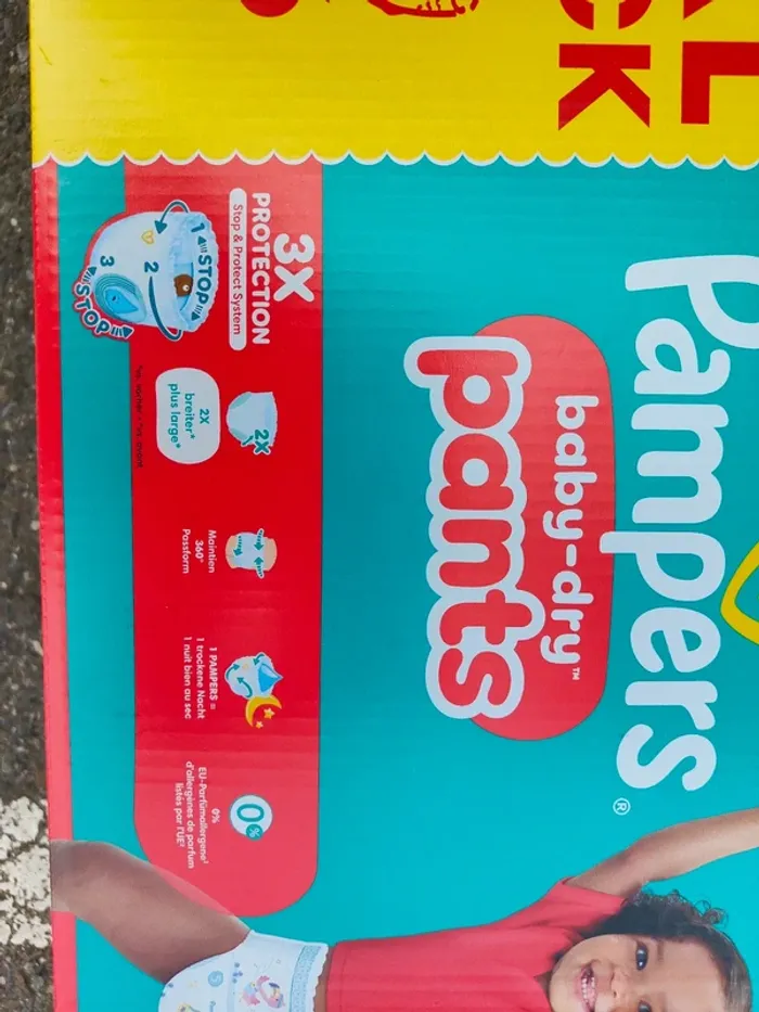 Carton pack XXL couches pants Pampers taille 5 - photo numéro 2