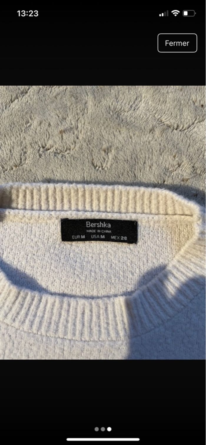 Pull blanc Bershka - photo numéro 4
