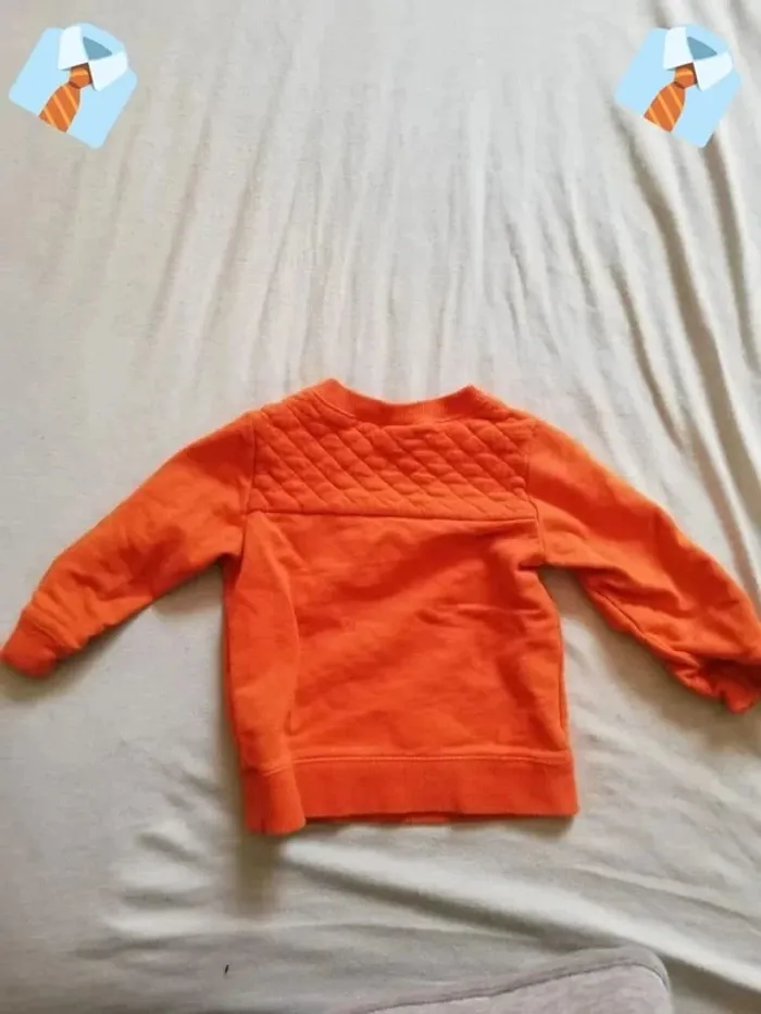 Gilet Orange "Tape à l'Oeil" - Taille 18 Mois - photo numéro 2