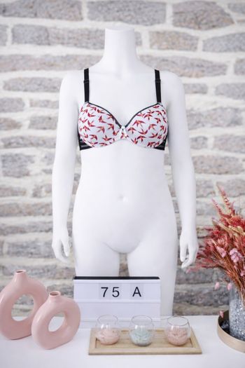 Soutien Gorge 1 ère lingerie Sybel blanc et multicolore Fille taille 75A 12 ans marque Petit Beguin 🦜