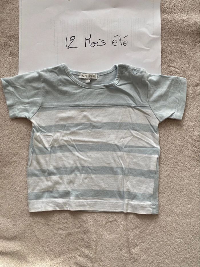 Lot 2 T-shirts 👕 et 2 chemises 👔 manches courtes - 12 mois - Obaïbi - TBE - photo numéro 11