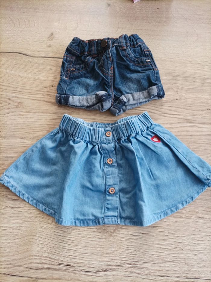 Jupe et short en jean