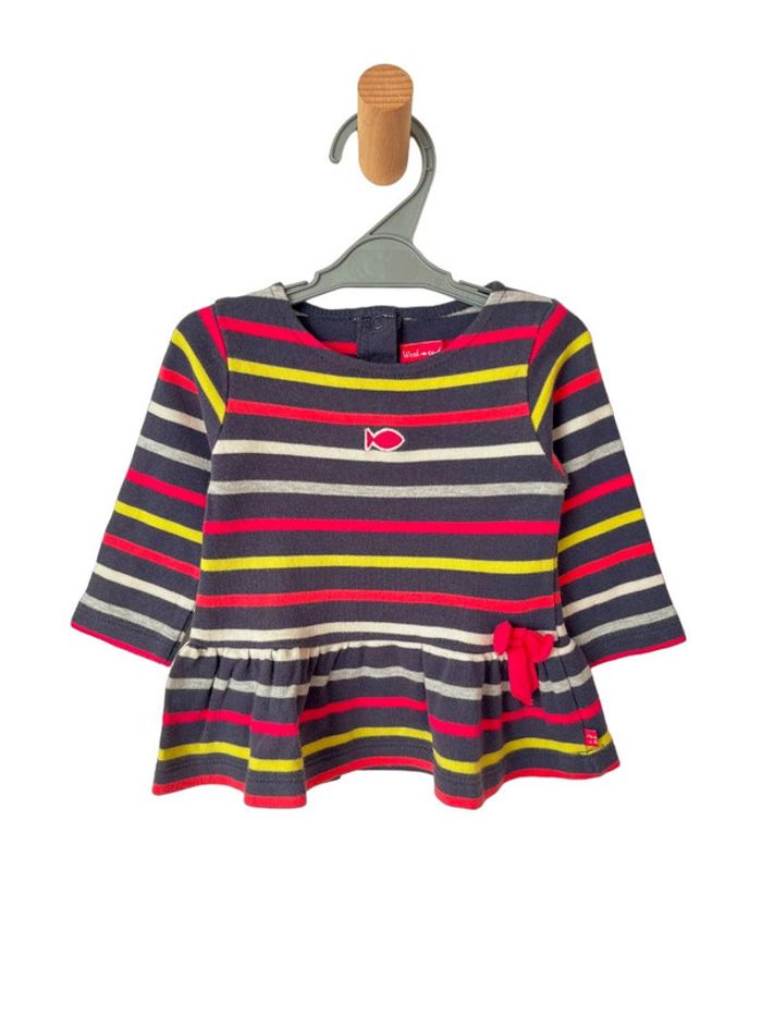 Tunique rayée à manches longues - Week-end à la mer 12 mois