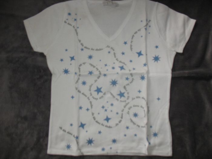 TEE SHIRT MC BLANC "CACHE CACHE" - TAILLE 38 / 40 - n°05